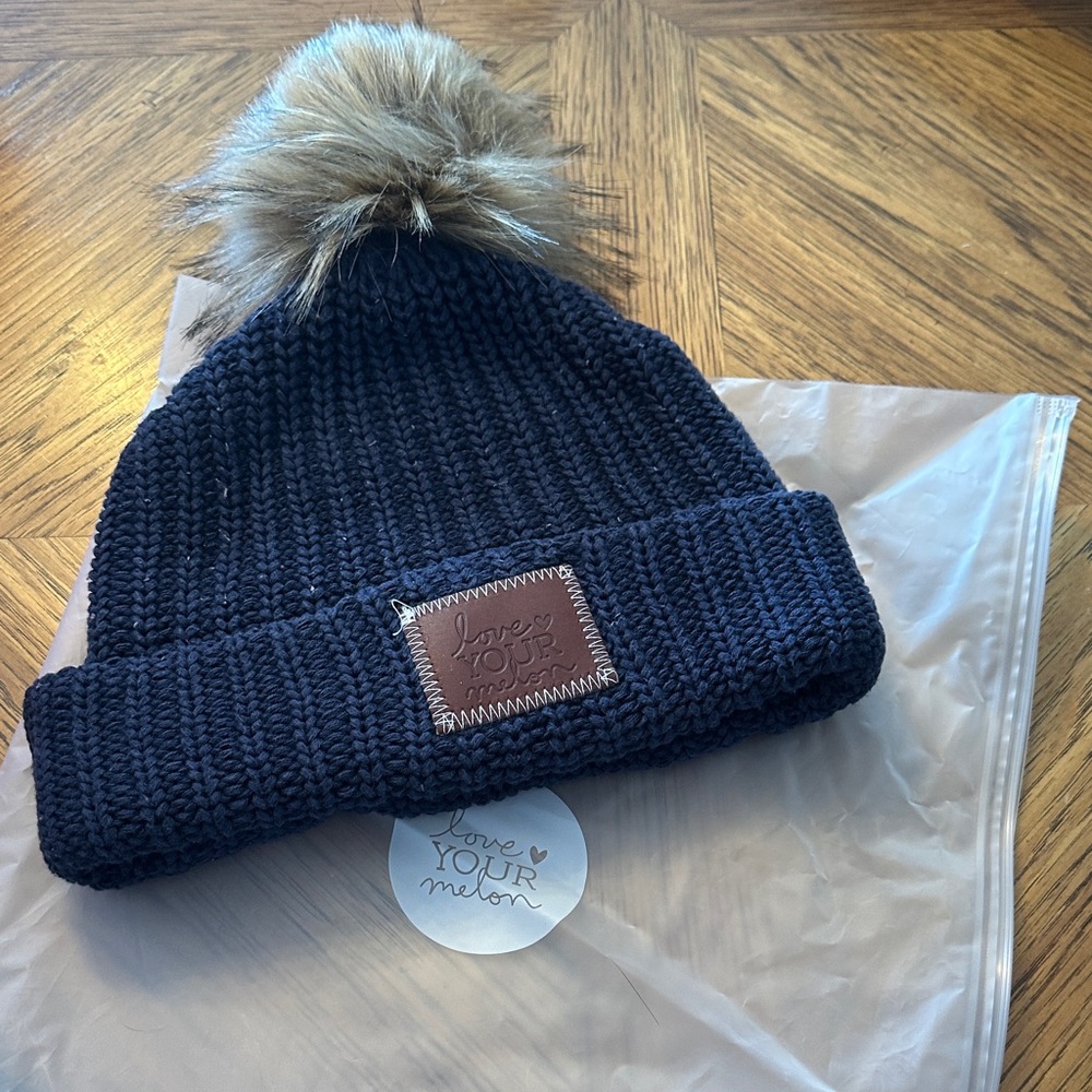 Love Your Melon Navy Blue Beanie